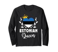 Estonian Queen Estonia Flag Proud Estonian Woman Manga Larga