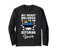 Estonian Queen Estonian Wife Girlfriend Estonia Flag Manga Larga