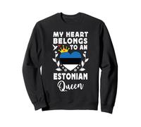 Estonian Queen Estonian Wife Girlfriend Estonia Flag Sudadera