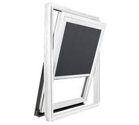 Estor compatible para ventana Velux ® Ocultante liso marco blanco código dimensión GGL/GGU/GHL/GFL/GHU/GPU/GRL (CK04, gris antracita)