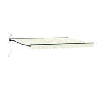 Estor eléctrico retráctil 4,5 x 3,5 m, toldo de pared rectangular | Poliéster con revestimiento de PU, control remoto y manivela, marco de acero y aluminio, Semi-cassette