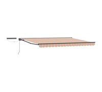 Estor eléctrico retráctil, 4 x 3 m, color azul y naranja antracita | Aluminio Poliéster, Control Remoto Diseño Semi-Cassette, Para Terraza Jardín