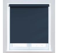 Estor Enrollable 60 x 50 cm, Protección UV y Sol, Cortina De Oscurecimiento, Fijación sin Taladrar, para Puertas y Ventanas, Azul Oscuro