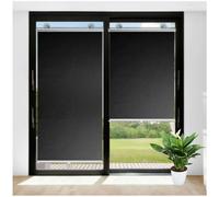 Estor Enrollable Blackout con Ventosas, Persiana Enrollable Parasol Sin Taladrar, Estores Temporales 30/45/58/65/70cm, Persianas Enrollables Termicas para Ventanas Puertas,Black-60x125cm/24 * 49in