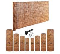 Estor enrollable de bambú natural, 6 x 1,5 m, tejido a mano, para balcón, jardín, decoración al aire libre, patio, barrera decorativa de valla de bambú, solución de sombra ecológica