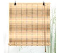 Estor Enrollable De Bambú Natural Balcón Estor Enrollable De Bambú para Patio Y Jardín, Cortina De Bambú para Exterior Interior con Sombra Privacidad Y Decoración(Wide Strips,70x300cm)