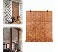 Estor Enrollable De Bambú Natural Cortinas Romanas De Bambú Protector Solar Persianas De Caña Protección De La Privacidad Persiana Ajustable Opaca De Ocultación Decorativa(110x160CM(WxH))