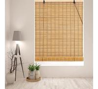 Estor enrollable de bambú natural para puertas y puertas, persiana romana opaca personalizable con protección de privacidad, tamaño ideal 70 cm x 220 cm