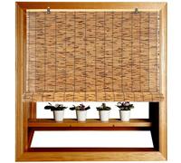 Estor Enrollable de Bambú para Puertas y Ventanas,Persiana Ajustable Opaca de Ocultación Decorativa,Cortina Regulable para Ventana Balcón Jardín(140x300cm/55x118in(WxH))