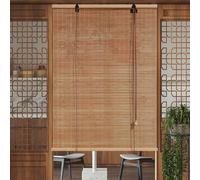 Estor Enrollable de Bambú,Persiana Veneciana de Madera,Cortinas Opacas,Transmisivo de luz,No Transparente,para Interiores Balcón Oficina Puertas Ventanas,Accesorios,Ancho x Alto (50cm x 270cm)