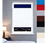 Estor Enrollable de Doble Capa 70 x 170 cm Se Pueden Montar sin Taladrar, Privacidad Temporal, Protección Solar Estor Noche y Dia sin Taladrar para Ventanas Interiores, Blanco