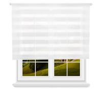 Estor Enrollable Día/Noche - Blanco, 120 x 180cm (Ancho x Largo)/Tamaño de la Tela 117 x 175cm