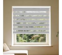 Estor Enrollable Doble Capa 100 x 195 cm Fácil Instalación Estor Enrollable Día Noche Translúcido y Oscurecido para Sala Cuarto Dormitorio Comedor Cocina Salón, Gris Oscuro