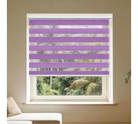 Estor Enrollable Doble Capa 100 x 195 cm Fácil Instalación Estor Enrollable Día Noche Translúcido y Oscurecido para Sala Cuarto Dormitorio Comedor Cocina Salón, Morado