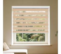 Estor Enrollable Doble Capa 100 x 195 cm Fácil Instalación Estor Enrollable Día Noche Translúcido y Oscurecido para Sala Cuarto Dormitorio Comedor Cocina Salón, marrón