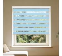 Estor Enrollable Doble Capa 100 x 195 cm Fácil Instalación Estor Enrollable Día Noche Translúcido y Oscurecido para Sala Cuarto Dormitorio Comedor Cocina Salón, Azul