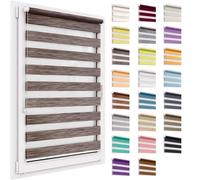 Estor Enrollable Doble Sin Taladrar, 50x150 cm tamaño de la Tela, Duo Rollo Klemmfix, Translúcido Y Oscurecedor, Día Y Noche, Estor Enrollable De Protección Solar, para Ventanas Y Puertas