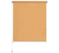 Estor enrollable exterior, 205 x 140 cm, color beige | Tejido de alta densidad, deja pasar el aire, bloque del sol, fácil instalación, para balcón patio pérgola