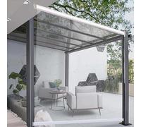 Estor enrollable impermeable de PVC transparente para cenador de jardín, 0,5 mm de grosor, resistente al polvo y a la lluvia, 100 x 200 cm, accesorios fáciles de instalar, ideal para patio y terraza