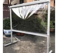 Estor enrollable impermeable de PVC transparente para exteriores con cadena lateral personalizable a prueba de lluvia, tamaño 170 cm x 230 cm, perfecto para patio y balcón