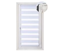 Estor Enrollable Klemmfix Sin Taladrar 50 x 200 cm translúcido y oscurecido Persiana Plisada Estor Veneciano Fácil de Instalar para Dormitorio y guardería, Blanco