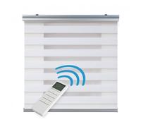 Estor enrollable motorizado noche y día automático con batería estores con motor y mando acabados premium blanco 120 x 250cm
