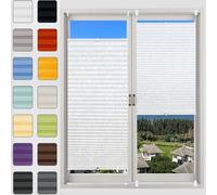 Estor Enrollable Noche y Día a Medida 75 x 100 cm, Sin taladrar, Opaco, Deja Pasar la luz, Estor Plisado Solo Estor Opaco, Estor para Ventana Opaco, para Ventanas, Puertas, Blanco