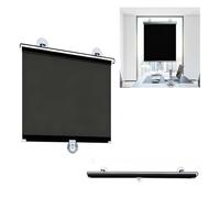 Estor Enrollable Opaca, Portátil Persiana Ventanas con Ventosa, Larghezza 30 35 40 45 50 55 60 70 80cm Sin Taladrar Cortina Térmica for Ventana De Techo, Dormitorio,Coche(Negro,W30xH95cm)