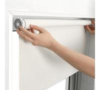 Estor enrollable opaco térmico sin taladros, pantalla de tela blanca impermeable, protección UV, persianas de privacidad para el hogar, oficina y baño, tamaño personalizado (105 cm x 140 cm)