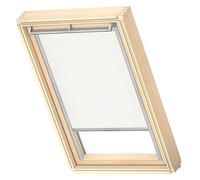 Estor Enrollable para Ventana de Techo VELUX Original S08, SK38, Blanco con guía Lateral Gris