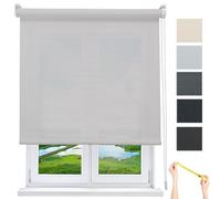 Estor Enrollable Screen 1% 166 x 280 cm - A Medida Desde 40 a 300 cm de Ancho. Gris Perla. Intimidad y Aislamiento Frio y Calor. Estor Termico para Pared o Techo