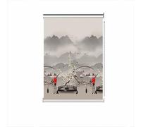 Estor enrollable térmico para oficina en casa, cortina enrollable con patrón de cortina opaca con accesorios (130 x 200 cm, estilo C)