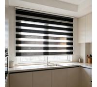 Estor Enrollable Translúcido Liso 45 x 105 cm Klemmfix sin Taladrar, Fácil de Instalar sin Herramientas Estor Enrollable Día y Noche para Puertas y Ventanas, Negro