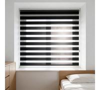 Estor Enrollable Translúcido Liso 45 x 105 cm Klemmfix sin Taladrar, Fácil de Instalar sin Herramientas Estor Enrollable Translúcido a Medida para Ventanas de Interior, Negro