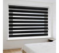 Estor Enrollable Translúcido Liso 45 x 105 cm Klemmfix sin Taladrar, Fácil de Instalar sin Herramientas Estores Enrollables Noche y Día Elegantes para Puertas y Ventanas, Negro