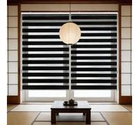 Estor Enrollable Translúcido Liso 45 x 105 cm Noche y Día, Translúcido y Oscurecido, Fácil Instalación Persiana Enrollbale para Ventana para Ventanas de Interior, Negro