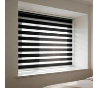 Estor Enrollable Translúcido Liso 45 x 105 cm Noche y Día, Translúcido y Oscurecido, sin Herramientas Estor Enrollable Noche y Día para Puertas y Ventanas, Negro