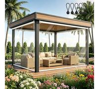Estor Enrollable Transparente Resistente al Viento, Cortinas De Lluvia Vinilo Claro con Ojales, Personalizado, Persianas PVC Enrollables Exterior, Cortinas Divisorias de Plastico para Pérgolas