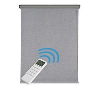 Estor Motorizado Opaco de Alta Gama Estor Enrollable Blackout con Motor y Mando. Estores Opacos eléctricos Automáticos con Batería y Acabados Premium: Contrapeso de Aluminio STORESDECO Gris 140x250 cm