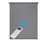 Estor Motorizado Opaco Estor Enrollable Blackout con Motor y Mando. Estores Opacos eléctricos Automáticos con Batería Oscuridad Total Estores para Ventanas y Puertas STORESDECO Gris 120x250 cm