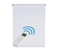 Estor motorizado opaco estores enrollables blackout automático con batería, motor y mando premium blanco 140 x 250cm