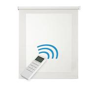 Estor Motorizado Screen Estor Enrollable de Tejido Técnico con Motor y Mando Estores Eléctricos Automáticos con batería Aislante Térmico Translúcido STORESDECO Blanco 180x250 cm