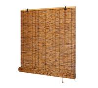 Estor Persiana Enrollable de Bambú Exterior Estores Cortina De Bambú 55 90 100 120 180cm Personalizada Persianas Romanas con Elevador Venecianas De Madera Para Salón Pérgola Patio Marrón(W120xH200cm)