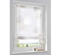Estor Plegable Bellinda Blanco, Estampado, Floral, con Ojales y Ganchos, 45 * 140 cm