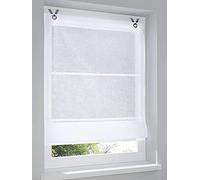 Estor Plegable Kessy Bessy Blanco con Ojales y Ganchos, 100 * 140 cm