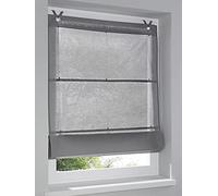 Estor Plegable Kessy Bessy Gris con Ojales y Ganchos, 45 * 140 cm