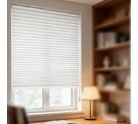 Estor plegable semitransparente, aislante del calor, protección contra el ruido, 35 x 100 cm, poliéster, sin agujeros, para ventanas, puertas, dormitorios, salones, color blanco (blanco)