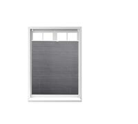 Estor plisado gris sin perforaciones cortina semitransparente fácil instalación