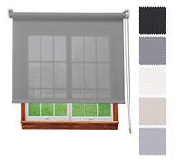 Estor Screen 5% Premium A TU Medida, Desde 40 a 300 cm de Ancho. Intimidad y Aislamiento térmico. Gris. Estores enrollables translucidos para Ventanas y Puertas - Medida 150 x 280 cm