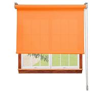 Estor Translucido Enrollable Premium a Medida, Anchos de 40 a 300cm. Naranja. Paso de Luz de Dia, Intimidad de Noche. Stores enrollables translucidos para Ventanas y Puertas - Medidas 168 x 180 cm